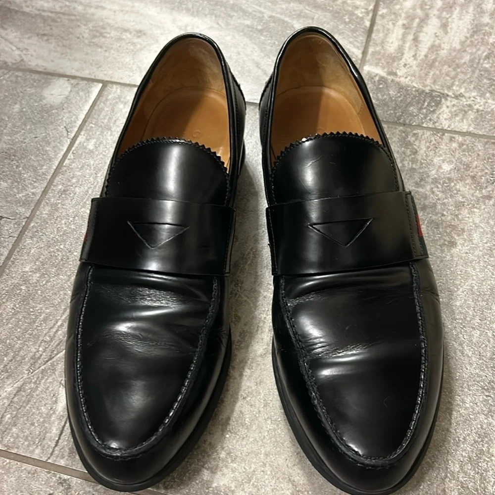 GUCCI Black and Red Loafers Slip-Ons